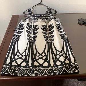 The Limited black and off white silk type sleeveless dress. Size medium